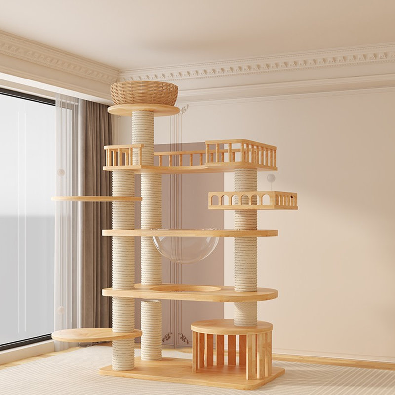 8 Tiers Cat Tree with Condons,Perch,Scratching Posts, 64.96" H x 24.41" W x 19.69" D