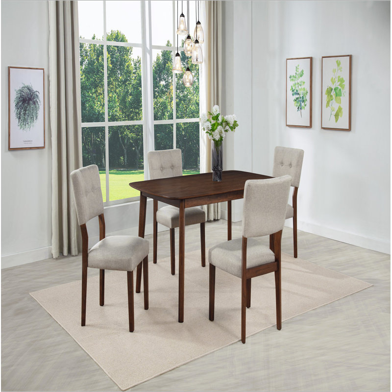Ensemble de salle à manger 5 pièces Mid-Century, 5 pièces: table, 4 chaises