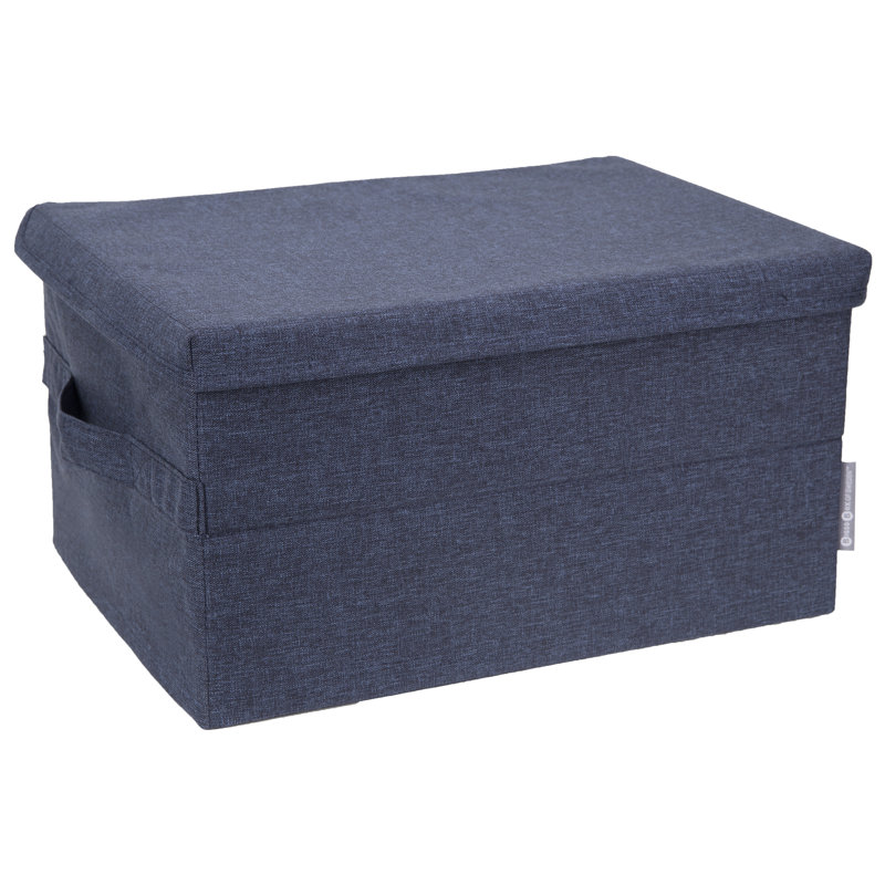 Soft Storage Fabric Box, 7.5" H x 13.8" W x 10.2" D, Navy