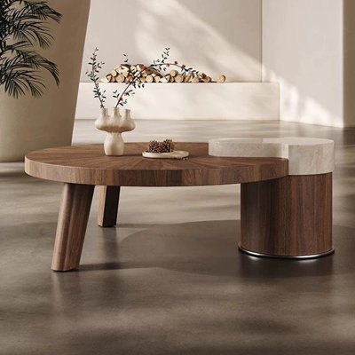 Table basse en bois de noyer massif