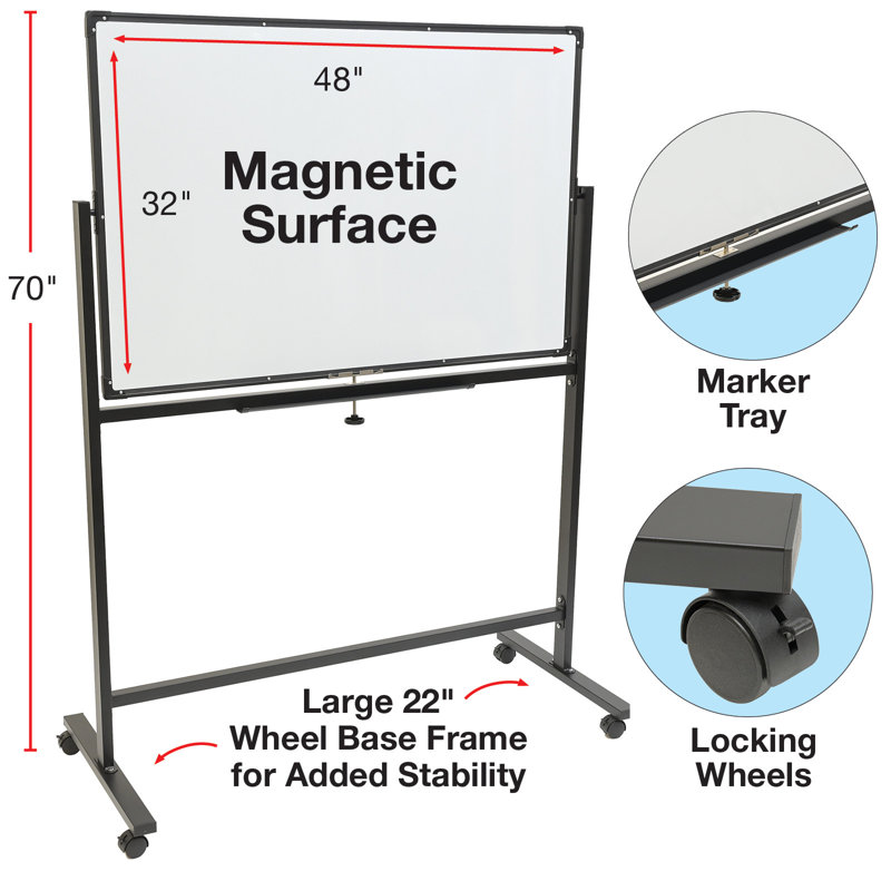 Excello Global Products Yes Steel Freestanding Metal Whiteboard
