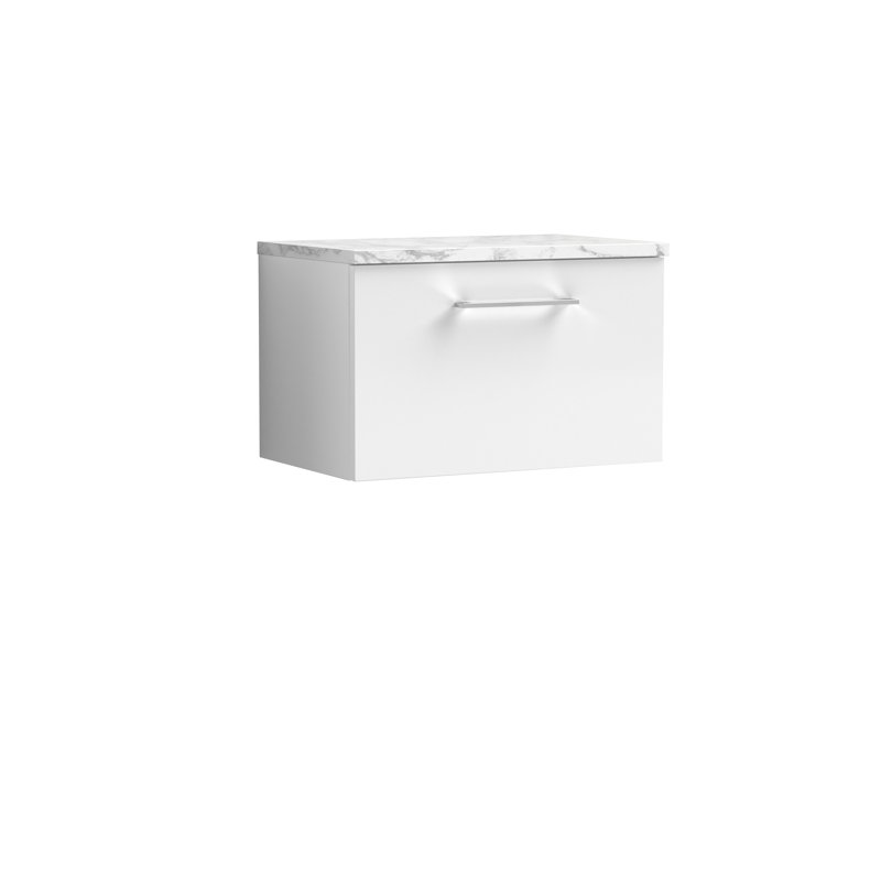 Arno 60.5cm Single Bathroom Vanity Base Only, Gloss White