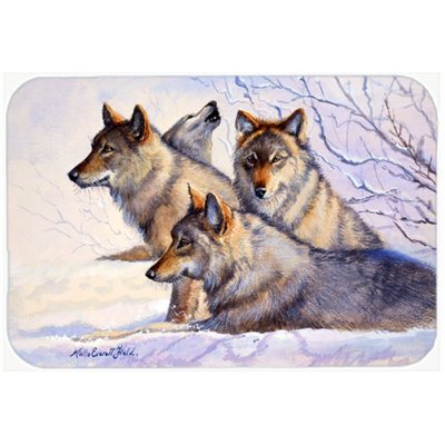 Caroline's Treasures Wolves Glass Cutting Board