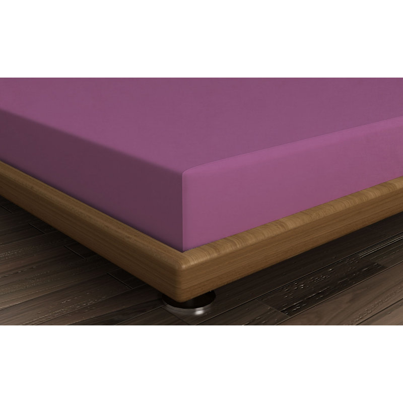 Drap 100% coton Egeo, Drap plat de 102 po x 94 po, Prune