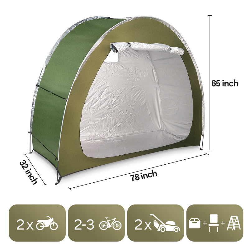Outdoor Bike Storage Tent Bicycle Shelter With Carry Bag, Green