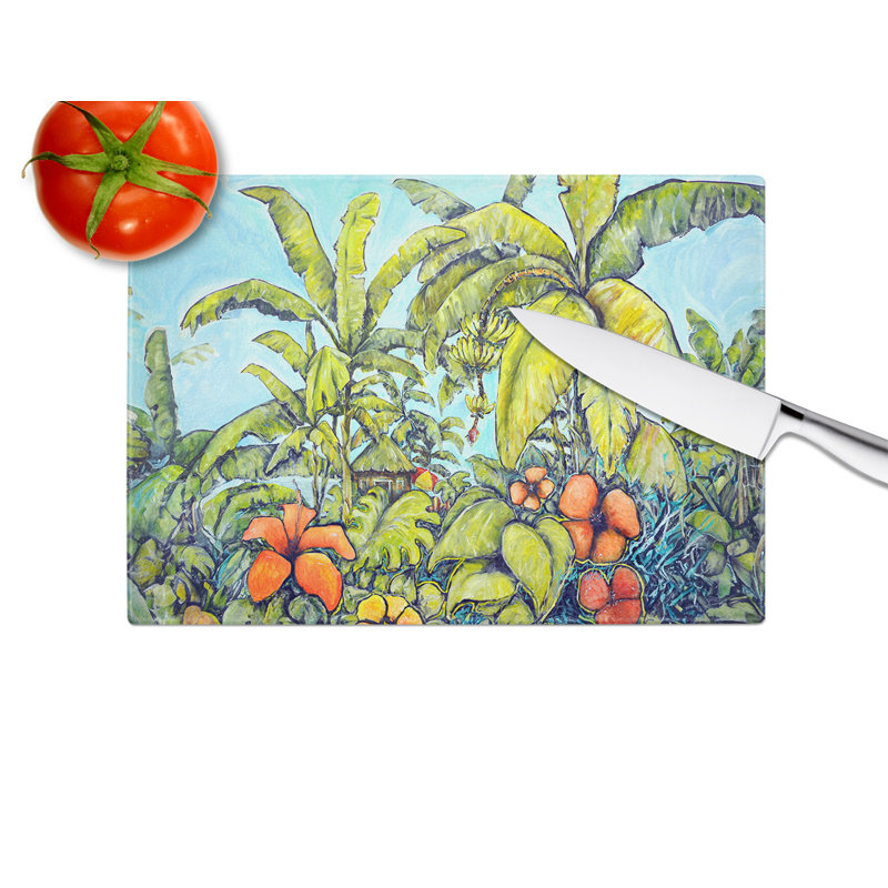 Planche à découper en verre Banana Cabana