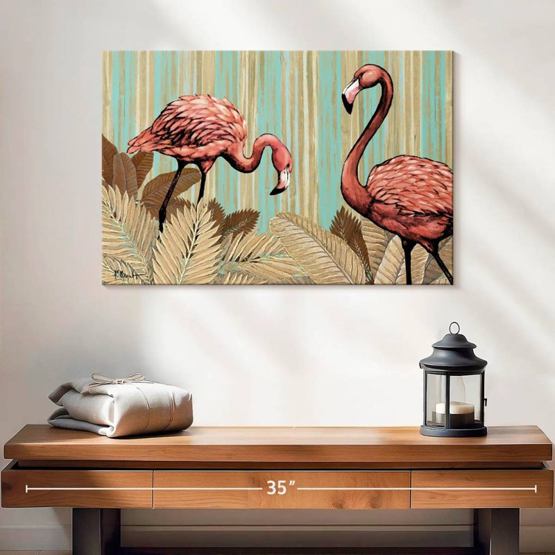 Flamant rose rétro Brampt, H 16 po x l 24 po