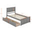 Lit plateforme avec rangement, 2 tiroirs avec roulettes, structure simple-827357199