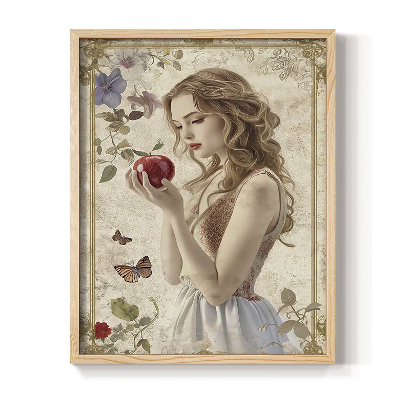 Reproduction encadrée WOMEN Series CCCCLV - bois massif, Naturel, H 30 po x l 24 po
