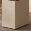 Bureau rectangulaire à 2 tiroirs brun noyer + kaki + argent manufacturé + acier inoxydable-356443468-356443474