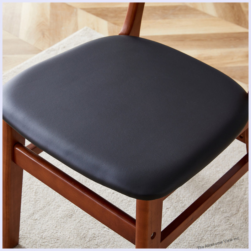 Chaise de salle à manger en bois massif Derik, 2, Noyer