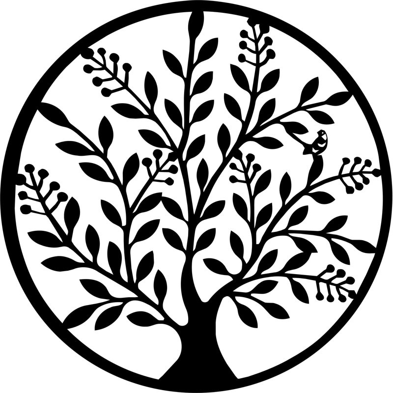 Décoration murale Arbre de vie I, H 24 po x l 24 po x P 0,25 po, Dos plat