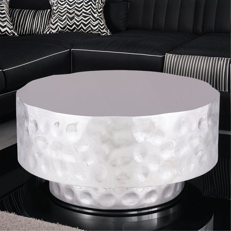 Table basse de style moderne en métal, Argent argent