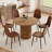 42"L Round Mordern Pedestal Fluted Dining Table Set For 4-6 With 34.5" Dining Chair-1923873669-1923873668