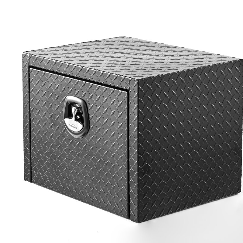 Rangement pour outils sous le lit de 24 po en aluminium pour camionnettes, VTT et remorques - Boîte de camion légère et facile à installer avec verrou de queue de baleine, profil bas, poids minimal