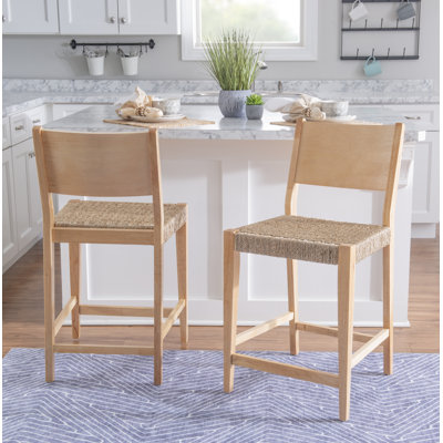 Tabouret de comptoir en bois massif Aniek