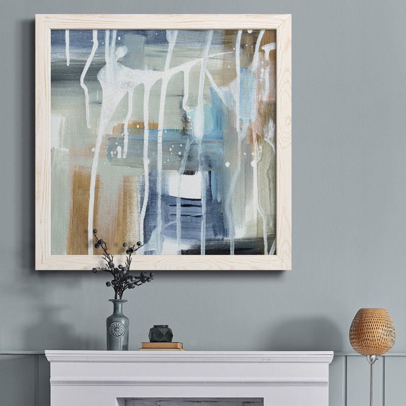 Splash of Color - Peinture sur toile encadrée, H 35,5 po x l 35,5 po x P 1,5 po, Cadre blanc