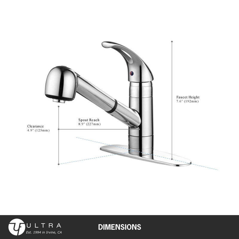 Nita Vantage Collection Single Handle Kitchen Faucet with Pull-out Spray, Polished Chrome
