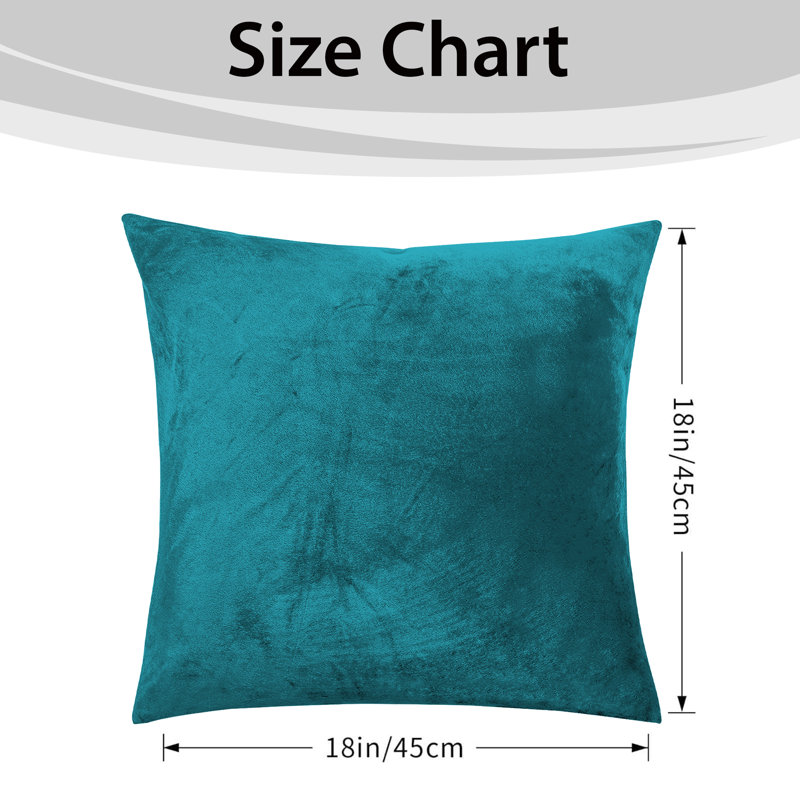 Aspire Homeware Square Plain Velvet Scatter Cushion Cover, Teal, Pack of 4