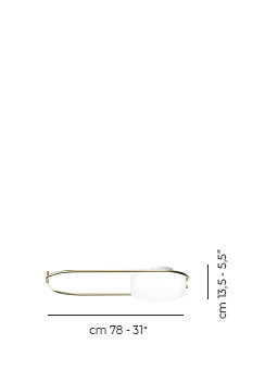 Tier Ceiling/Wall Lamp P White Matt Painted Brass L32ff Ul