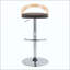 Tabouret de bar réglable avec pivot en métal et similicuir avec repose-pieds arrondi en T - ensemble de 3-702608775
