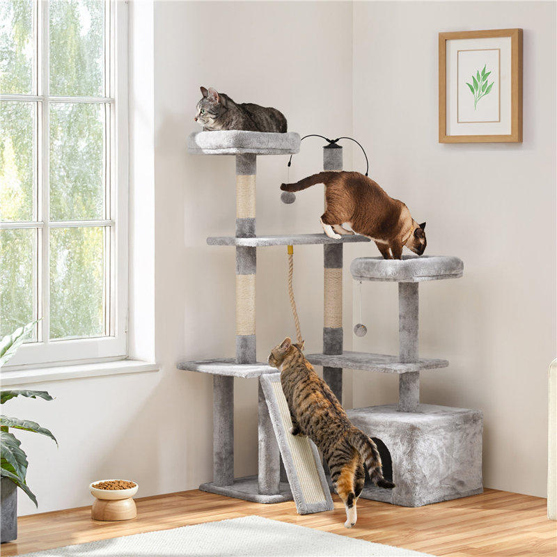 136cm H Cat Tree, Light Grey