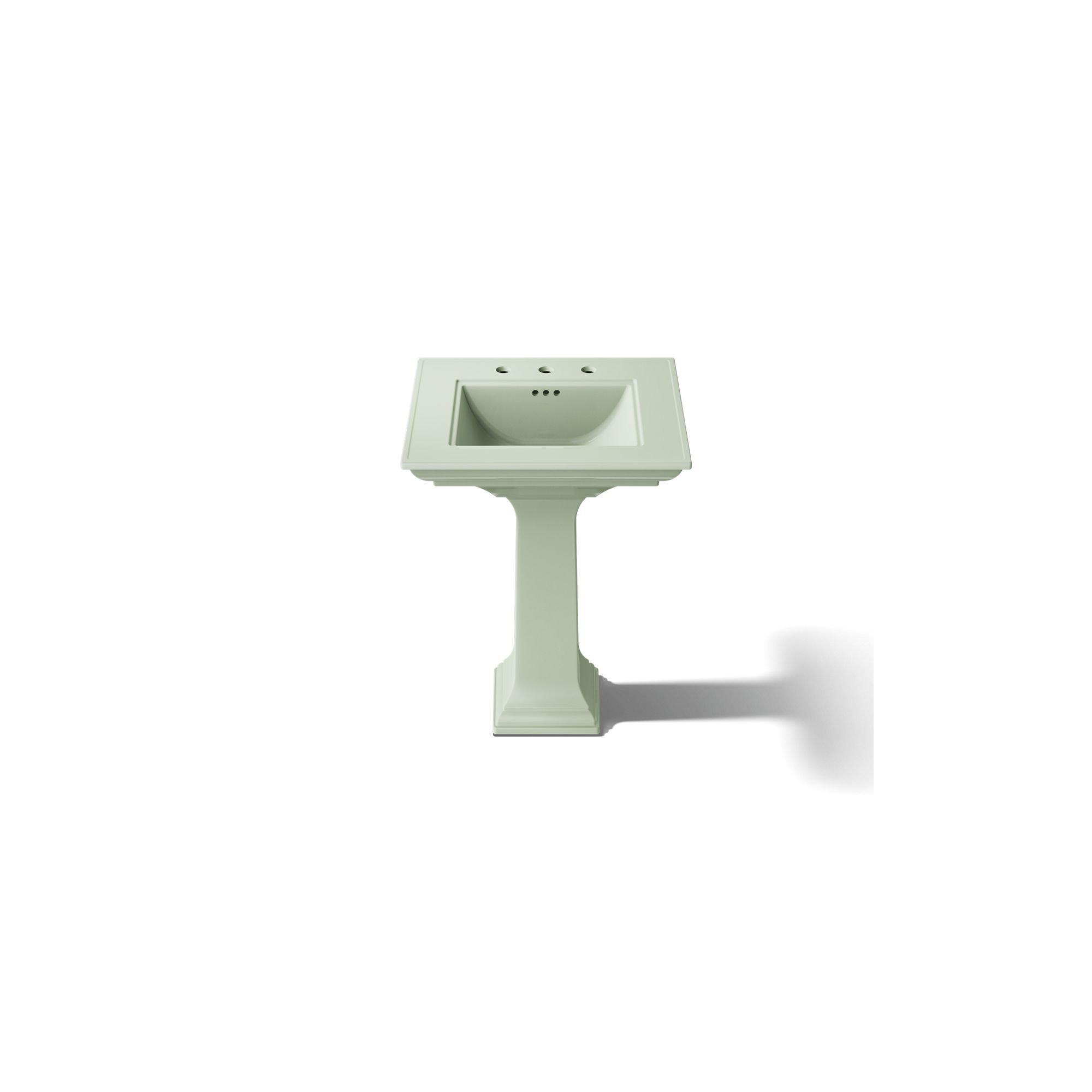Memoirs Stately Pedestal Bathroom Sink with Faucet Holes, Aspen Green, 34.75" H x 20.5" W x 24.5" L, 8" Centers