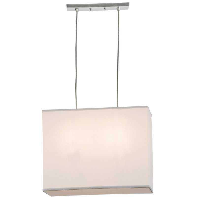 Lustre carré/rectangulaire à 2 lumières ombrées