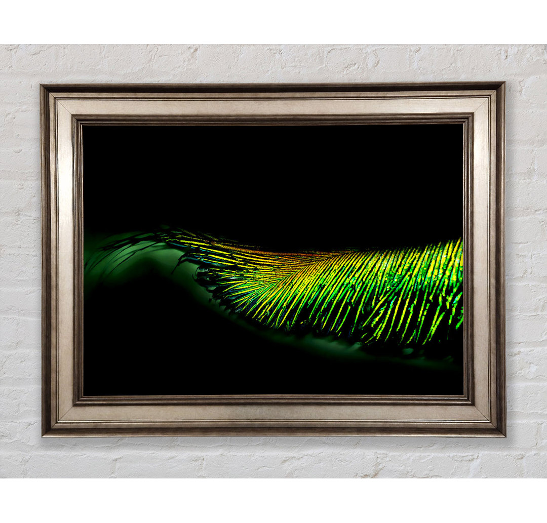 Vibrant Green Feather - Einzelner Bilderrahmen Kunstdrucke