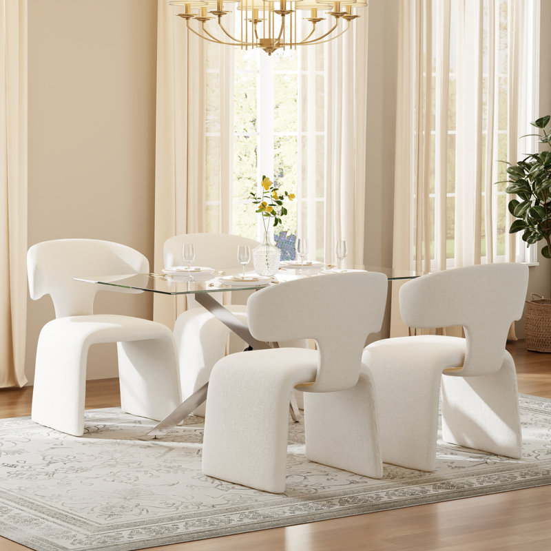 Ensemble de salle à manger Hoggan, 29.5" H x 51" W x 29.5" D, 5 Pieces: Table, 4 Chairs, Silver