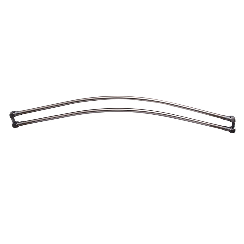Double tringle à rideau de douche courbée réglable L 36 po, Chrome poli