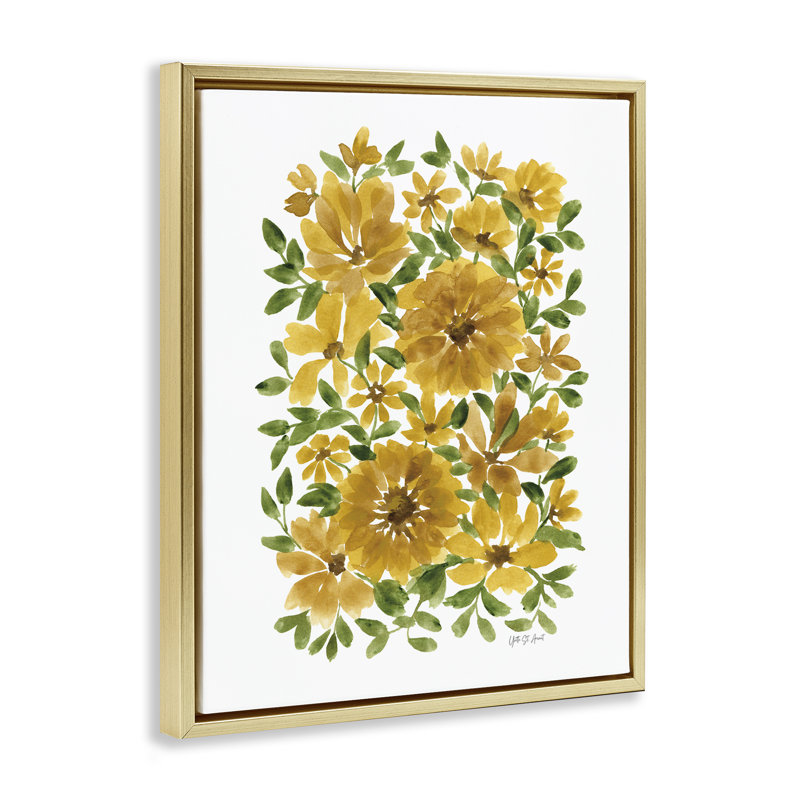  Art mural sur toile Scattered Sunflower Blooms Floater par Yvette St. Amant, H 21 po x l 17 po
