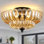 Plafonnier moderne encastré avec abat-jour en verre, lustre semi-encastré pour salon, couloir, cuisine, chambre à coucher
