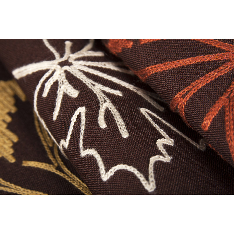 Dresden Embroidered Fall Table Runner, Coffee, 54" L x 16" W