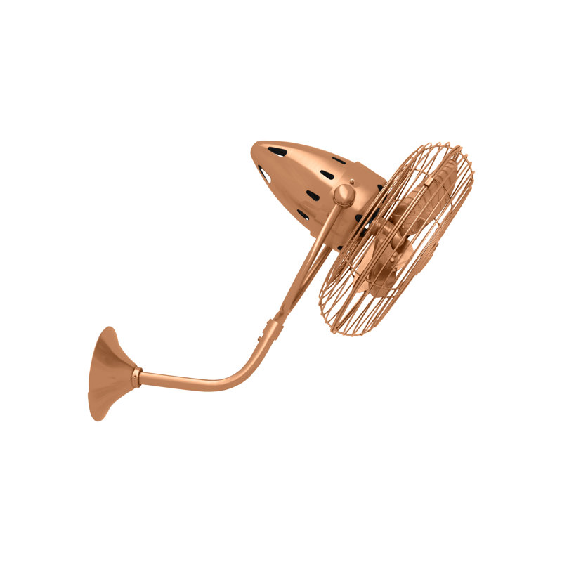 13" Wall Mounted Fan, No, Polished Copper
