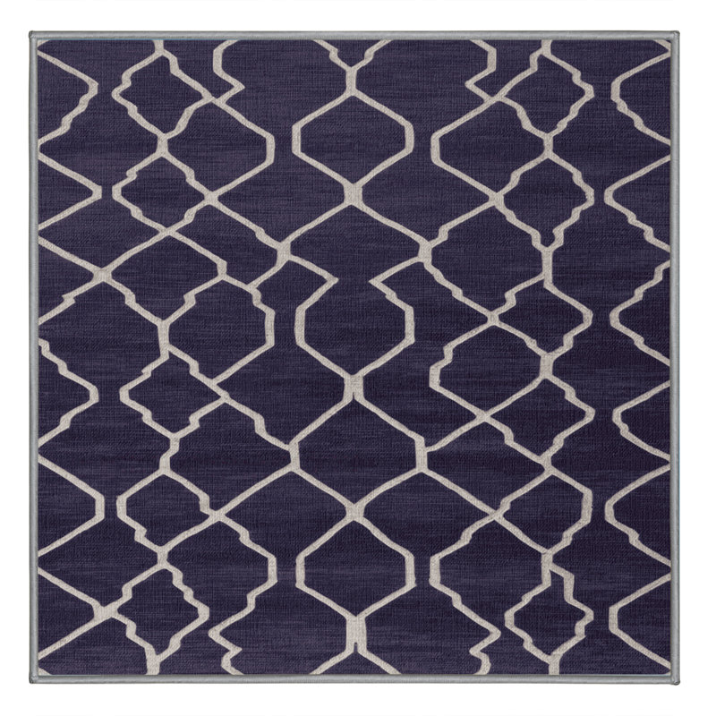Tapis mauve lavable à la machine, Carré 8 pi