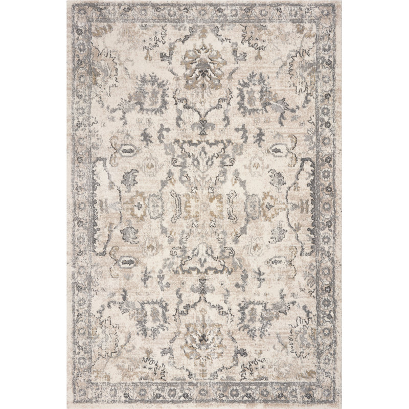 Burcham Geometric Indoor Rug, Rectangle 3'3" x 4'11", Ivory