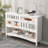 White Rectangular Solid Wood Console Table-758825956