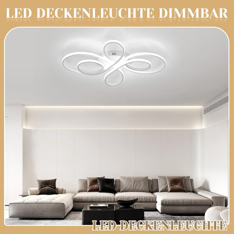 Breshayla 1-Light Butterfly LED Flush Mount, White