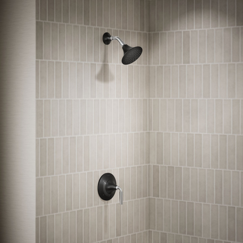 Tone Rite-Temp Pressure-Balancing Shower Faucet Trim Set 1.75 GPM, Polished Chrome/Matte Black