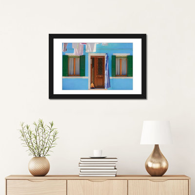 « burano, italie, blue house », reproduction de photo sur toile