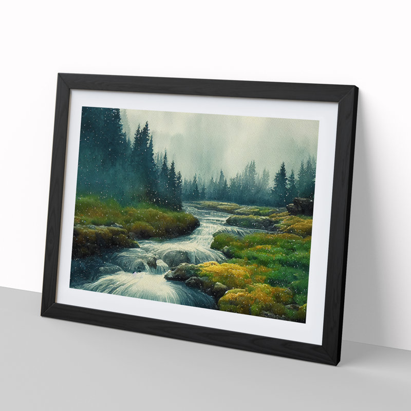 Forest Steam Vol.2 - Framed Print, 46cm H x 64cm W x 2cm D, Black Framed