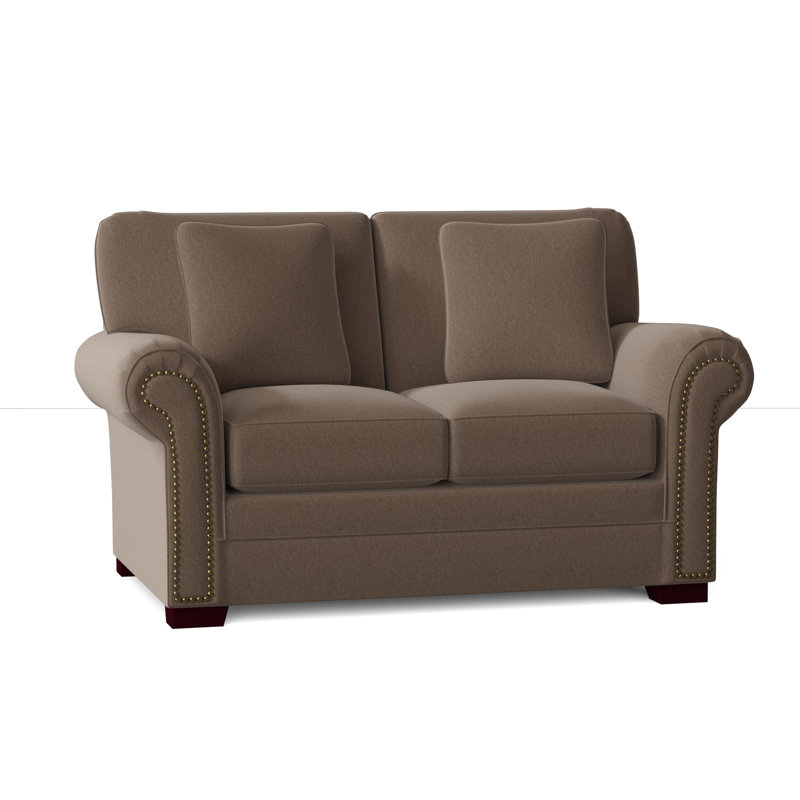 Adrena Loveseat, Tweetie 10 Beige Performance Velvet, Light Brass, No