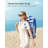 Beach Chair, Folding Camping Chair, Portable Outdoor Chair, 331 Lb Capacity, Carry As A Backpack, With Adjustable Backrest, Headrest, Armrest, 2 Side Pockets, Blue And White UGCB62BU
