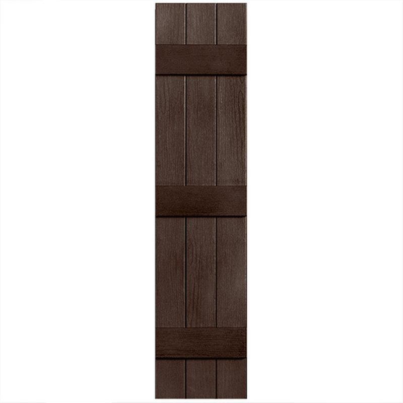 Trois lattes fermées, trois planches fermées en vinyle, 77", Brun