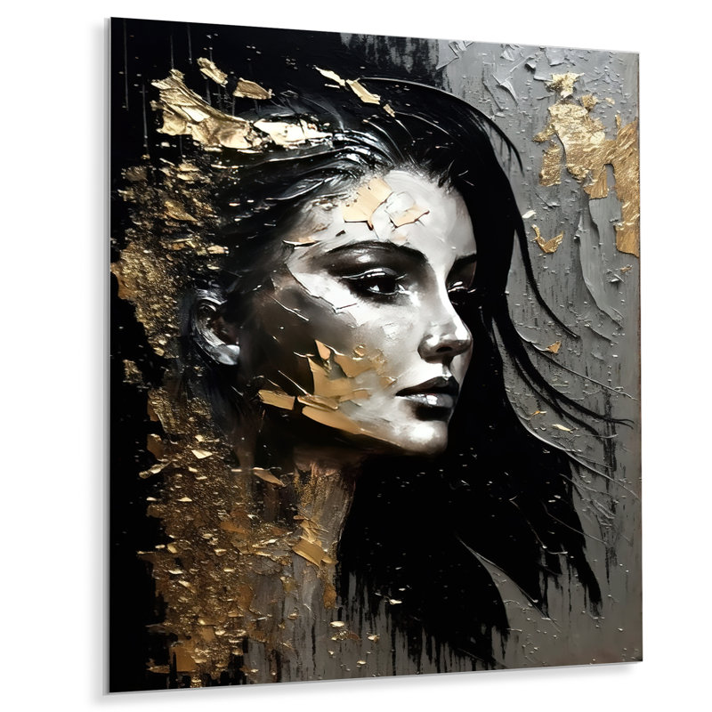 Décoration murale en métal Style Icon Portrait V - Woman, H 20 po x l 12 po x P 1 po
