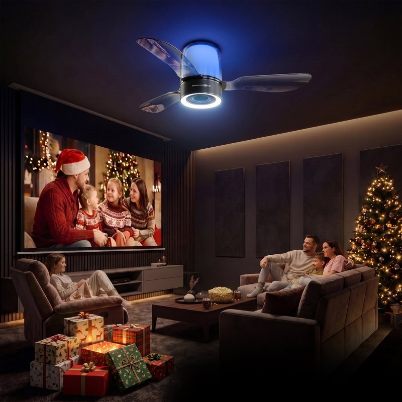 Ventilateur de plafond AirFi One 48 po avec haut-parleur Hi-Fi intelligent, éclairage DEL, télécommande, application et commande vocale ; système audio co-conçu avec Jamo.