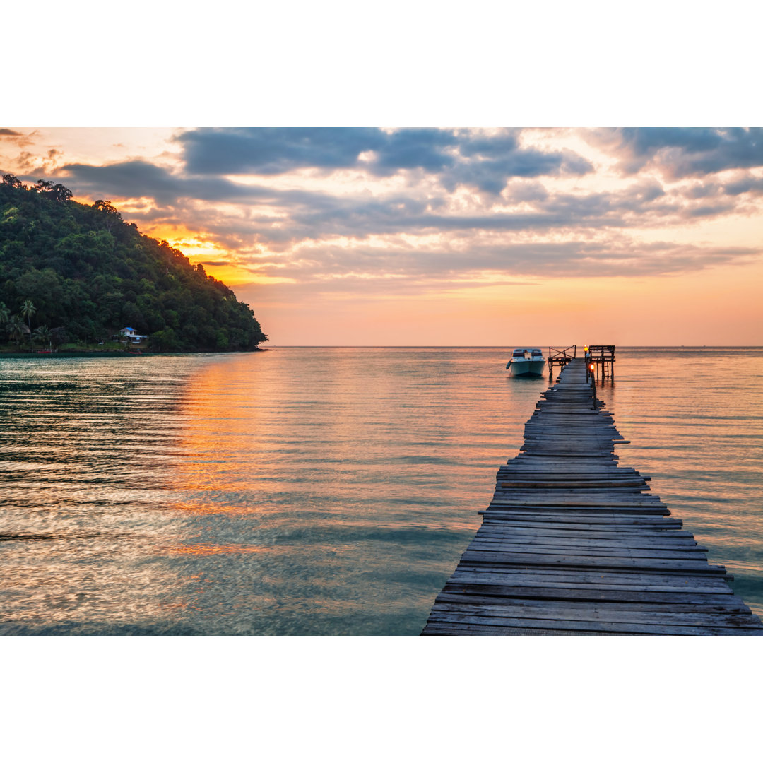 Sunset Over The Sea - Wrapped Canvas Print