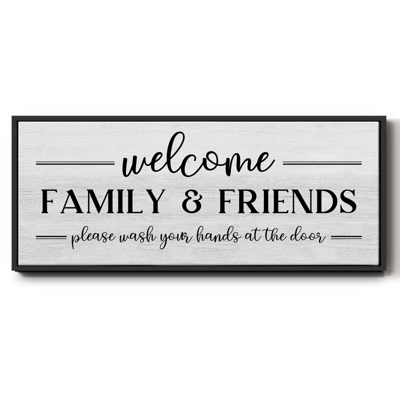 Welcome Family & Friends - Toile encadrée, H 12 po x l 30 po