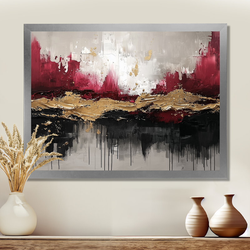 Nowshin - Abstract Wall Art, Reproduction encadrée d'une seule photo, Argent argent, H 24 po x l 32 po